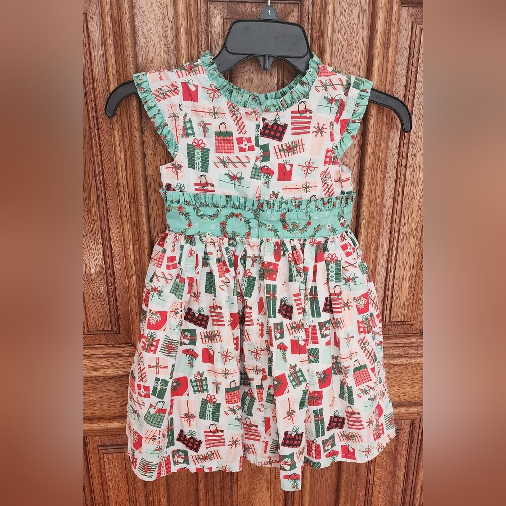 Charming Holiday Kids Dress with Gift Pattern